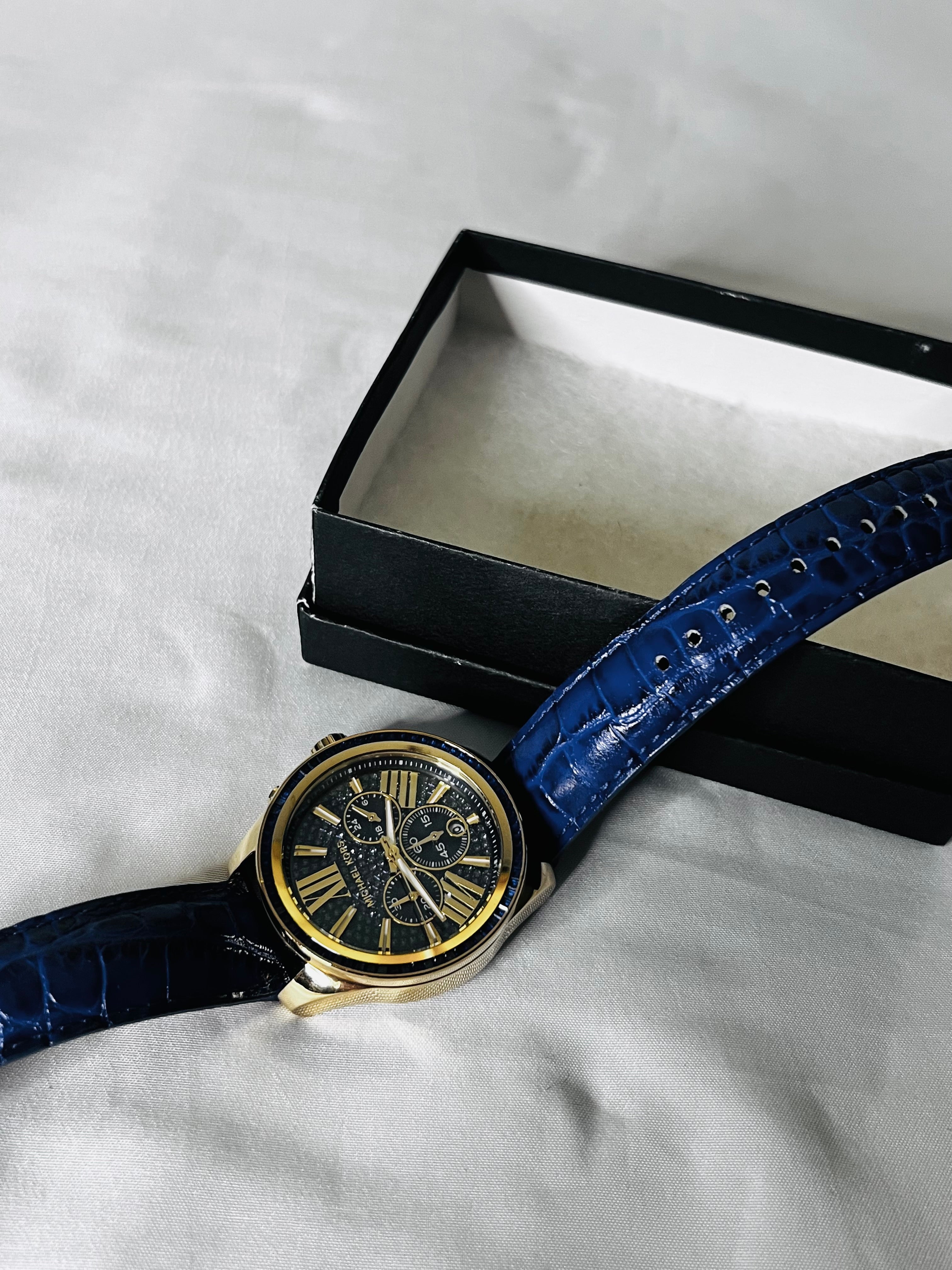 Michael Kors Wren Chronograph Watch (MK2450) in Blue