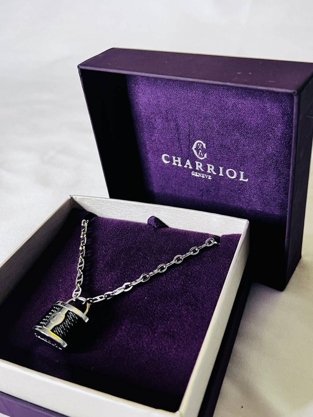 Charriol Necklace Padlock Style Black
