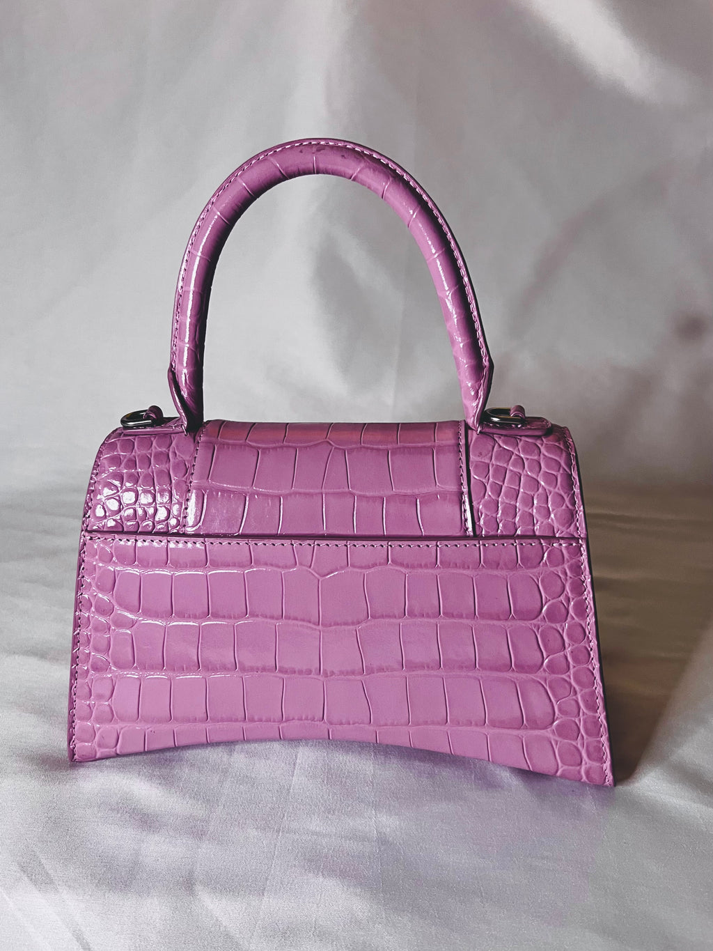 Pink Croc Balenciaga Hourglass Bag