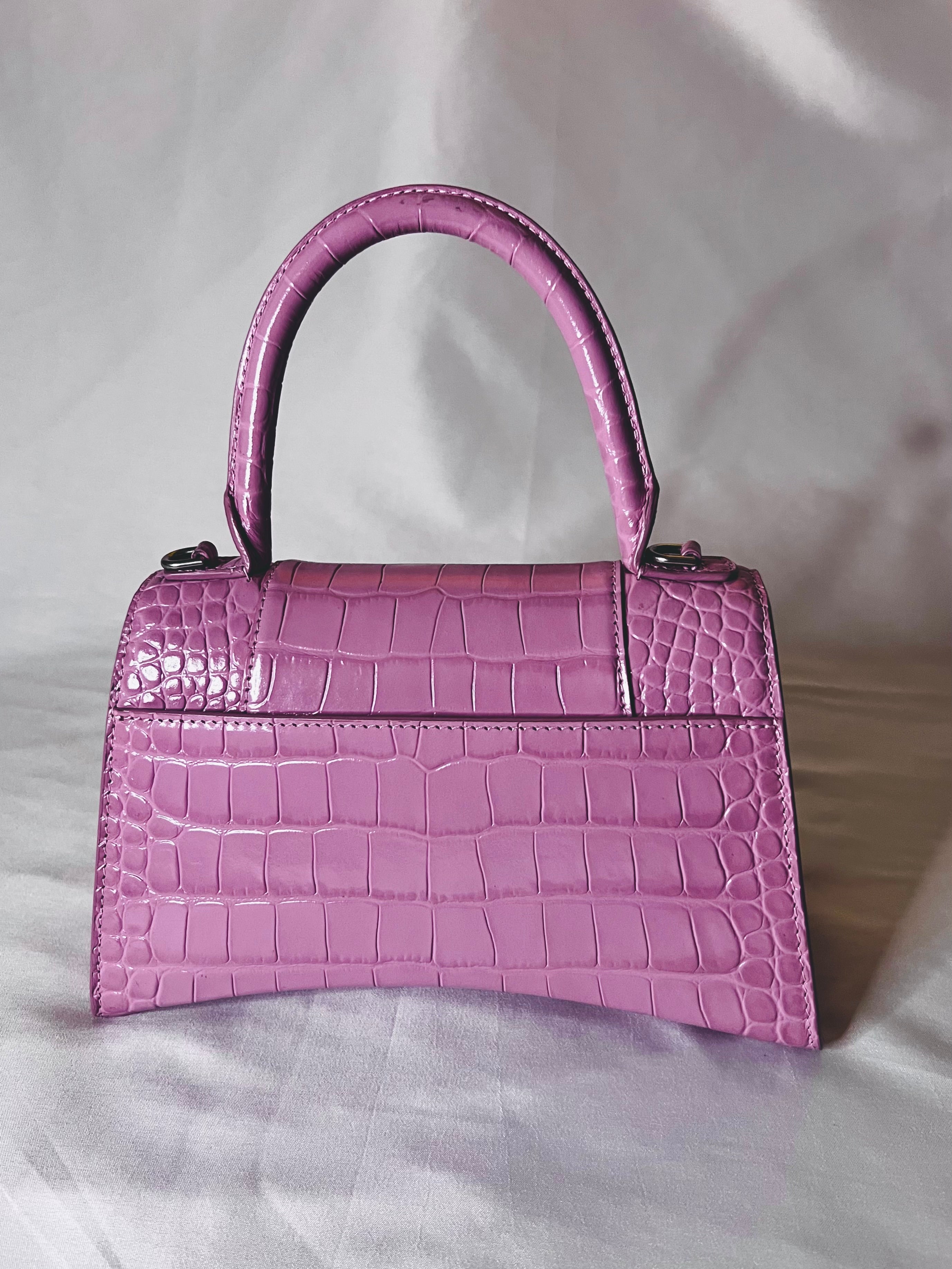 Pink Croc Balenciaga Hourglass Bag