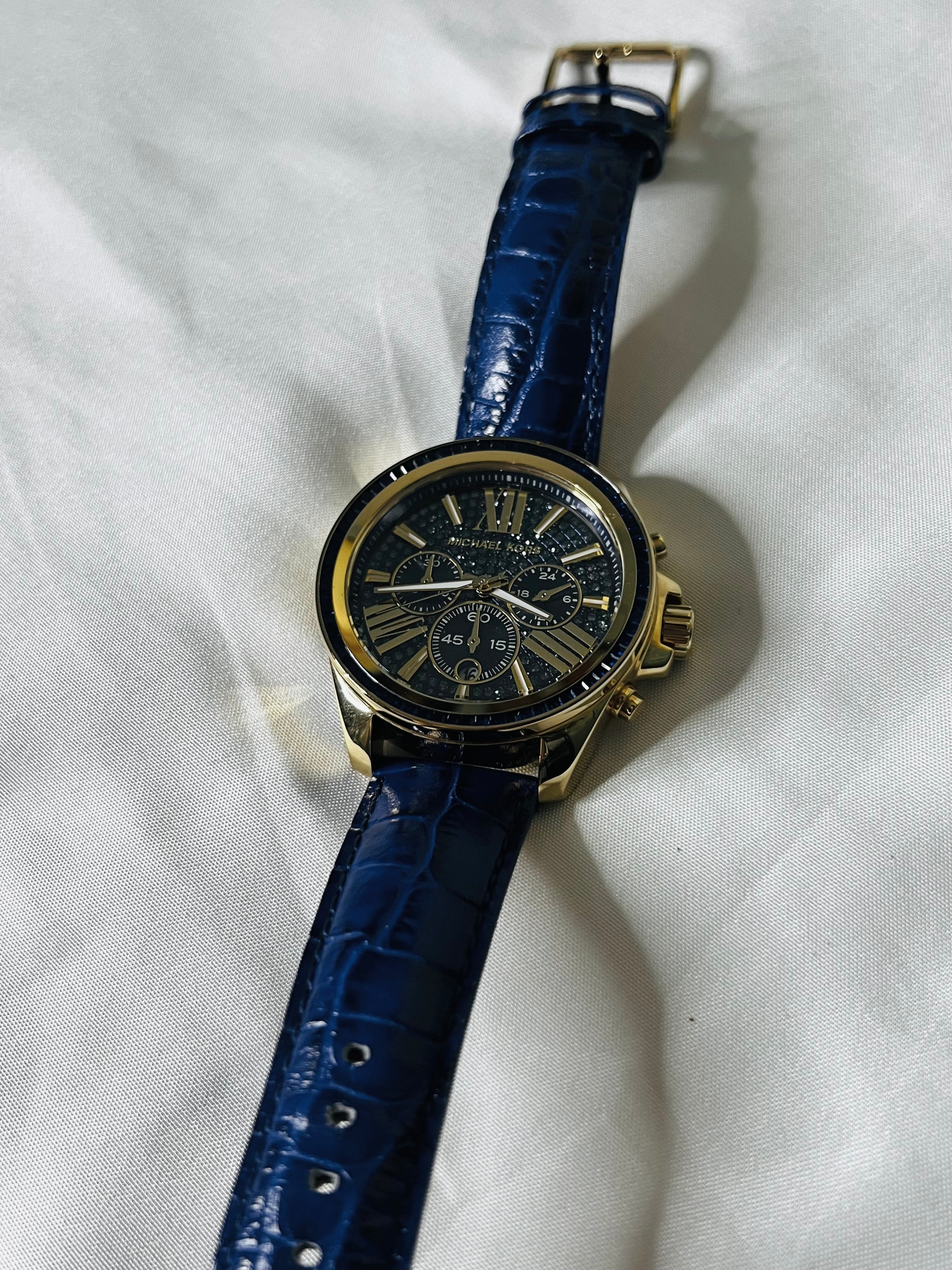 Michael Kors Wren Chronograph Watch (MK2450) in Blue