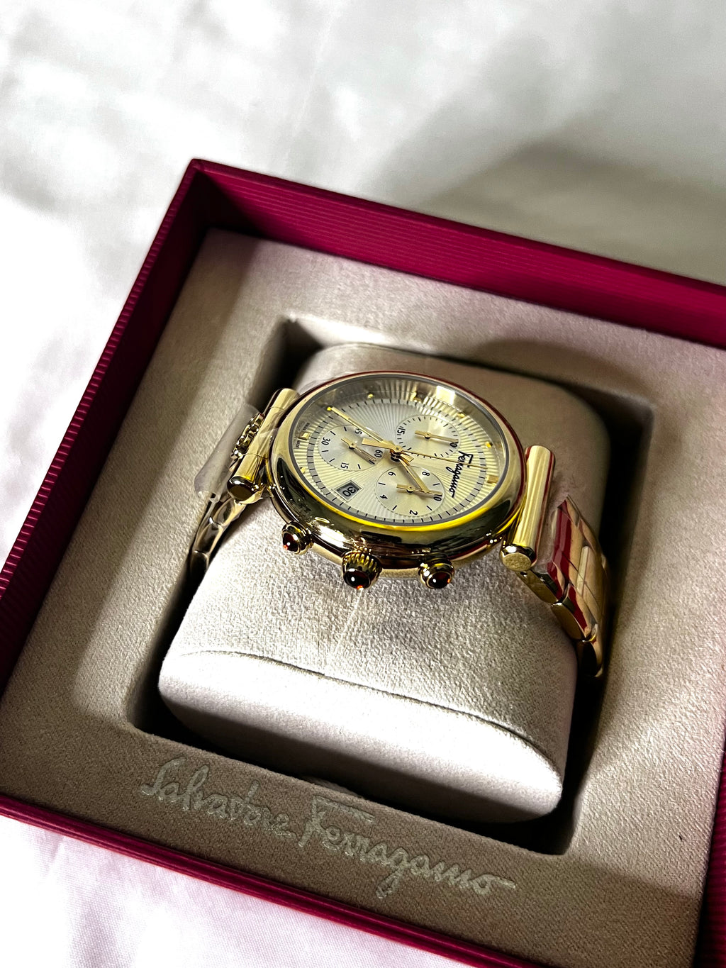 Salvatore Feragamo Urban Chrono Watch Rose Gold