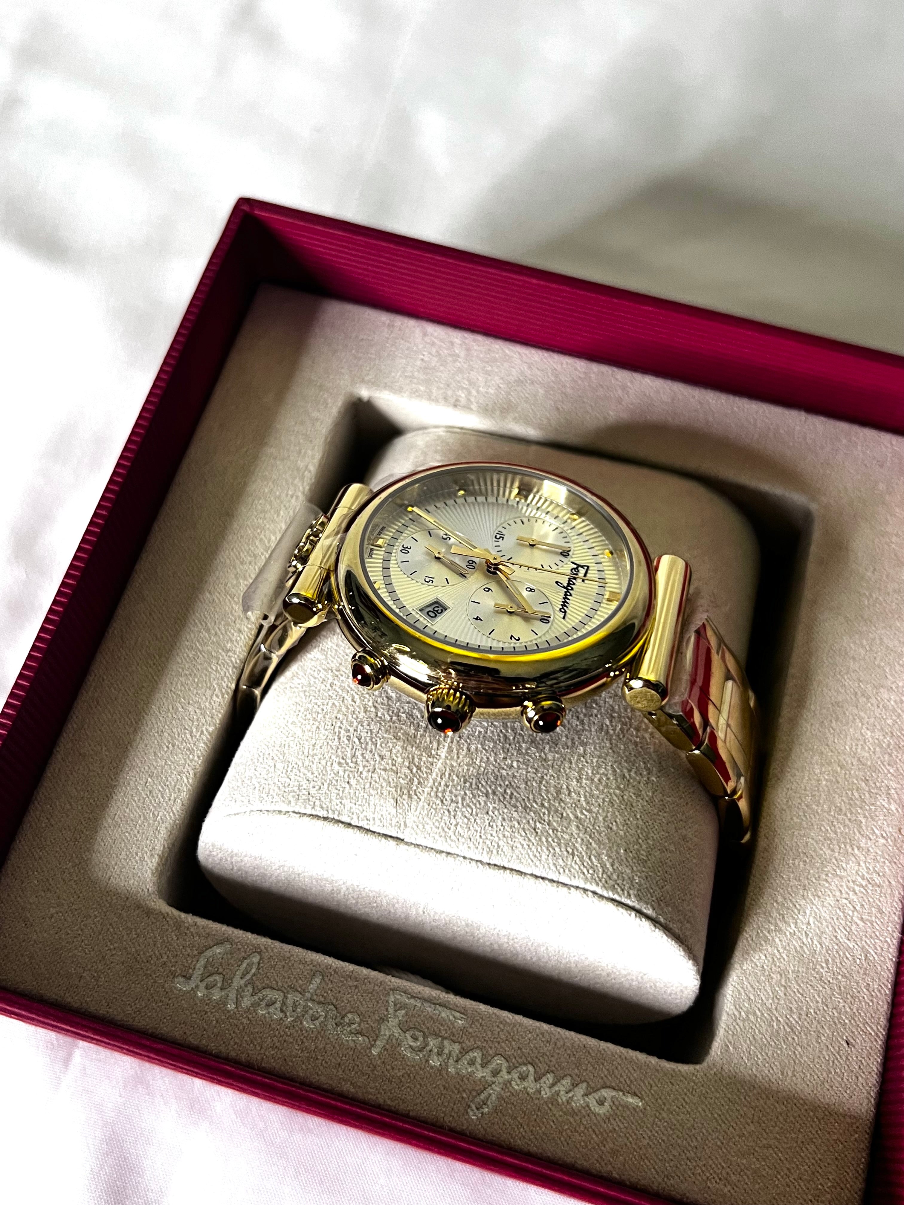 Salvatore Feragamo Urban Chrono Watch Rose Gold