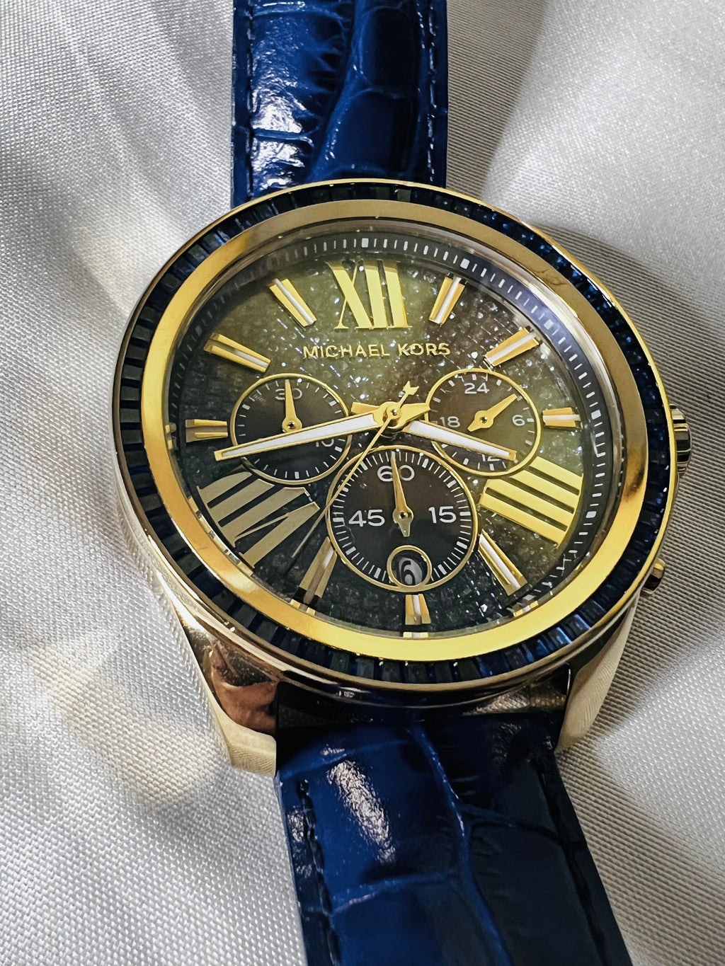 Michael Kors Wren Chronograph Watch (MK2450) in Blue