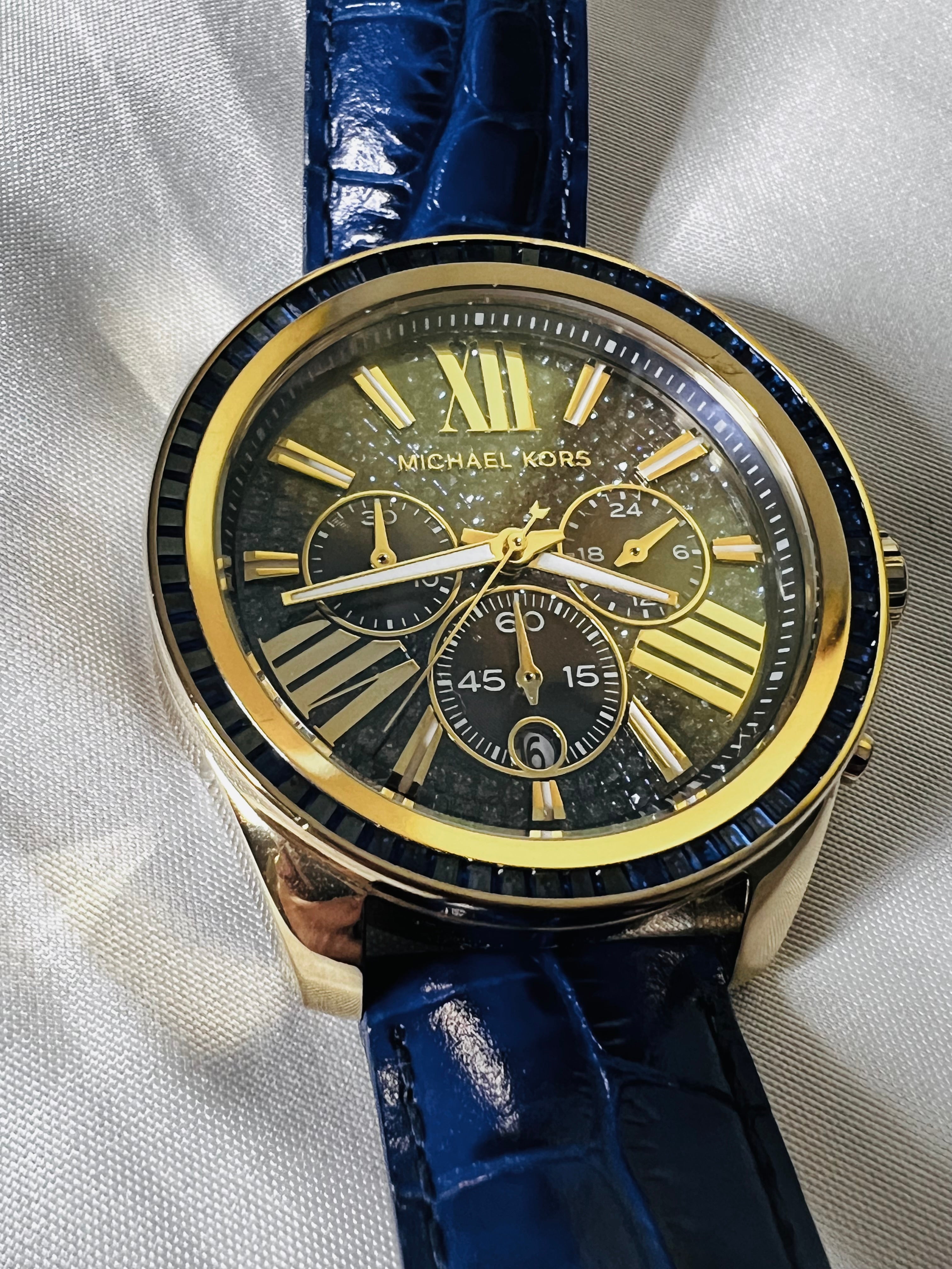 Michael Kors Wren Chronograph Watch (MK2450) in Blue