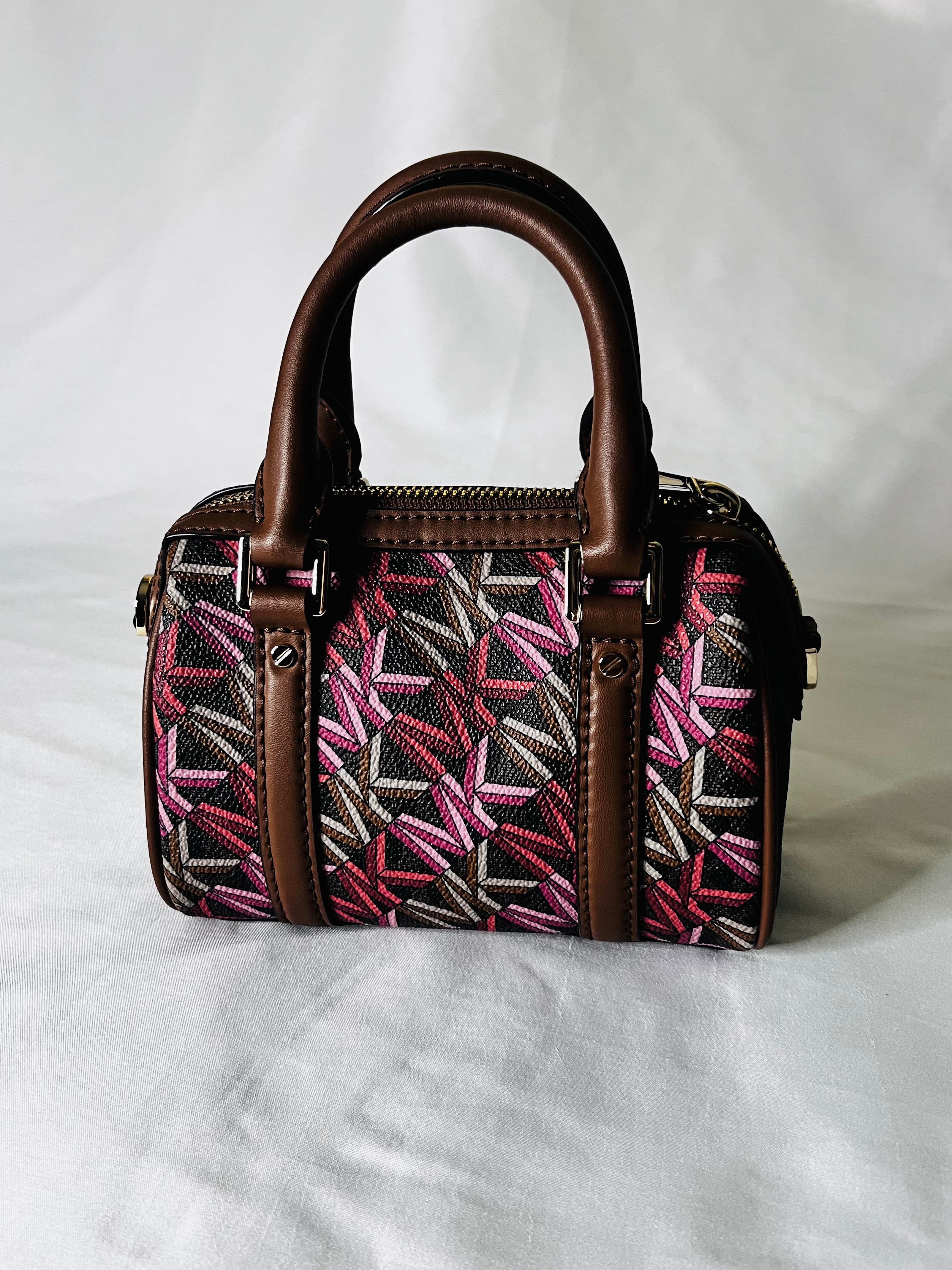 Brown and Red Michael Kors Bedford Legacy Extra Small Crossbody Bag