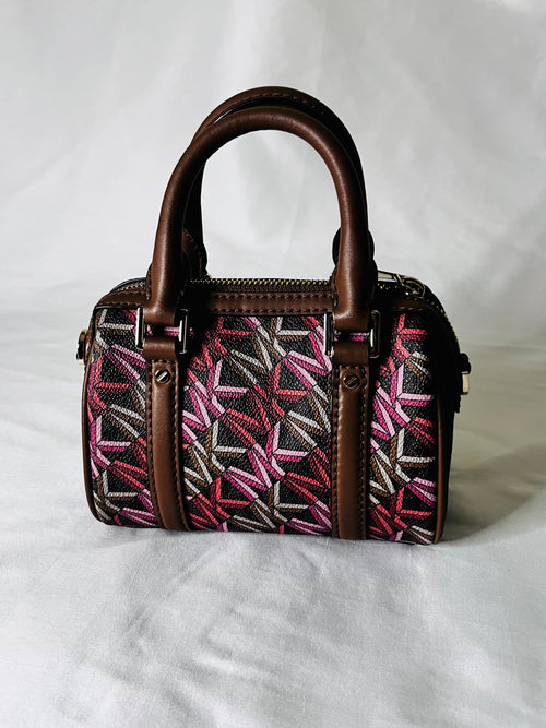 Brown and Red Michael Kors Bedford Legacy Extra Small Crossbody Bag